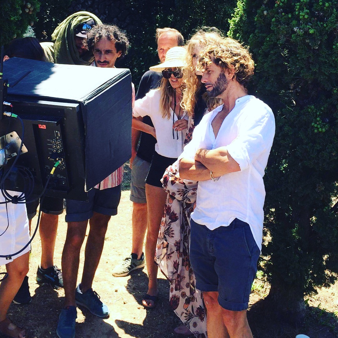 Creative direction on location during a production