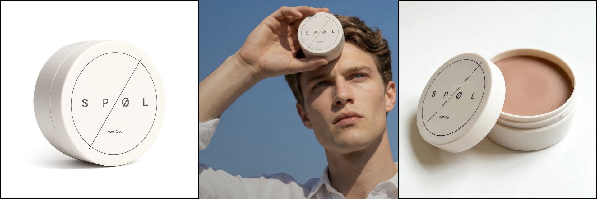SPØL Matt Clay professional styling product and campaign imagery